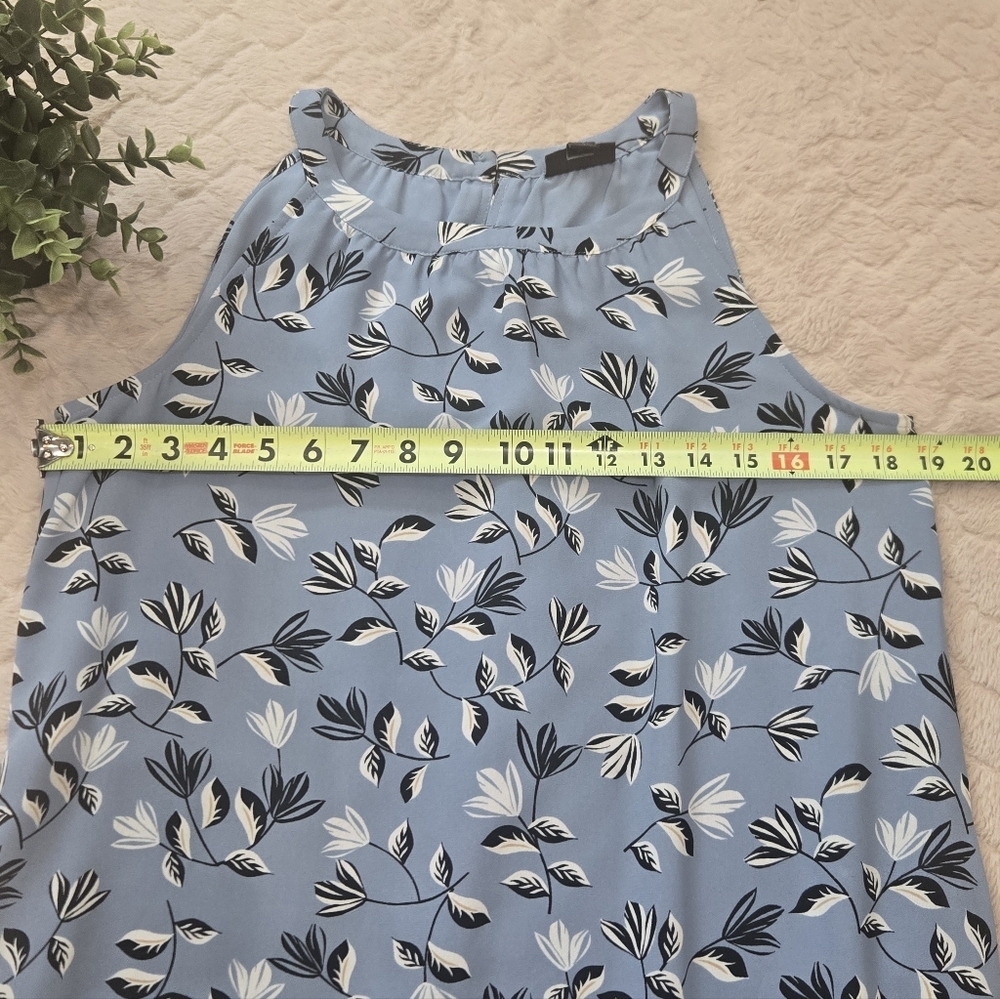 J. Jill Wearever Collection Blue Floral Sleeveless Flounce Midi-Dress, Small - Picture 4 of 10